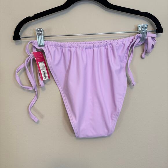 Xhilaration Junior Shirred Side-Tie High Leg Scoop Bikini Bottom XL Purple NWT - Picture 2 of 6